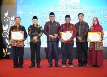 Gala Dinner HUT ke-54 KORPRI Provinsi Jambi: Sekda Sudirman Apresiasi ASN Berprestasi dan Purnabakti 2025