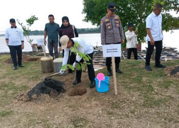 Wakili Ketua DPRD Muarojambi, Usman Halik Ikuti Penanaman Pohon Serentak