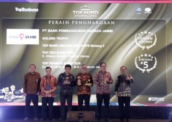 Bank Jambi Raih Golden Trophy dan Predikat Bintang 5 di TOP BUMD Awards 2026