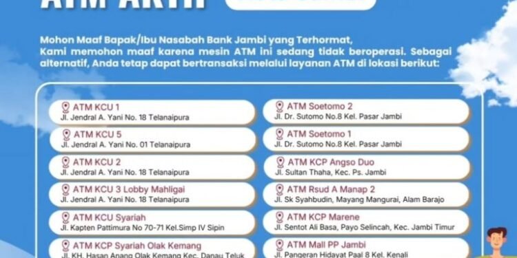 Bank Jambi Siapkan Penambahan ATM Usai Serangan Siber, Layanan Diperpanjang Hingga Malam