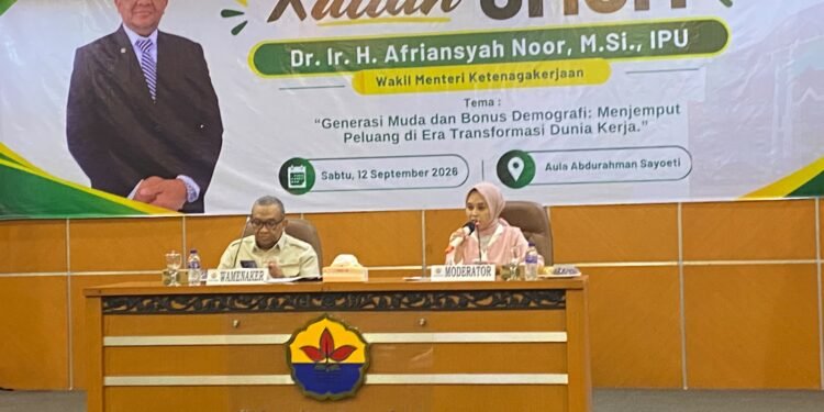 Unbari Gelar Kuliah Umum bersama Wamenaker, Dorong Mahasiswa Siap Hadapi Bonus Demografi